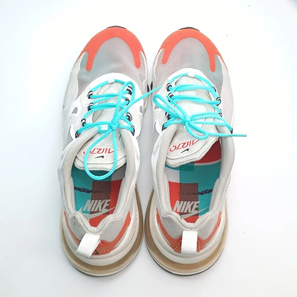 Nike Air Max 270 React Electro Green Orange AO4971-200 Mens 12.5 Running Shoes
